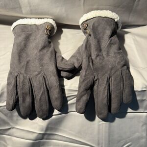 Isotoner‎ Gloves Microsuede Touchscreen Water-Repellant Gray M